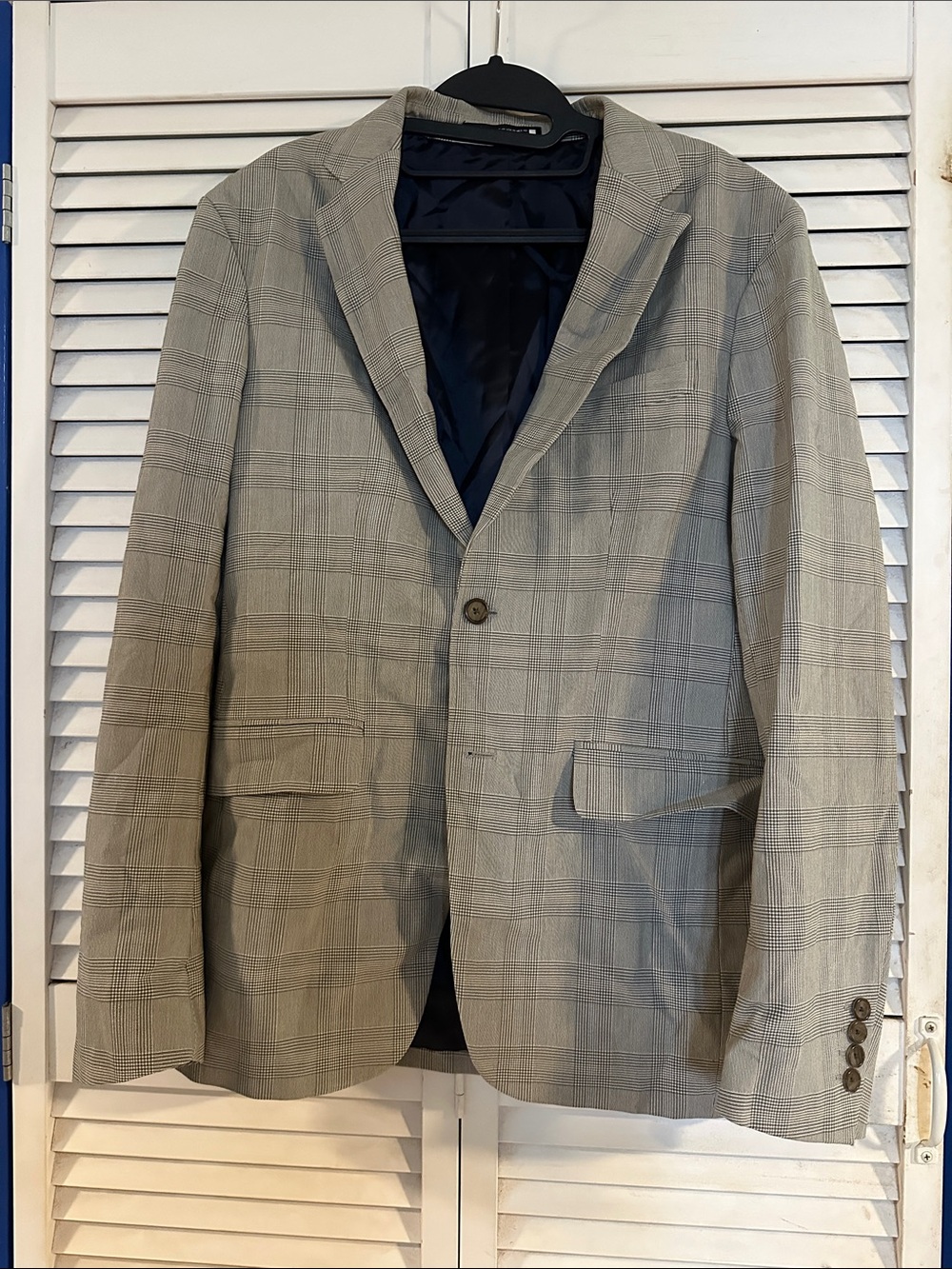 Zara Light Gray Plaid  Blazer